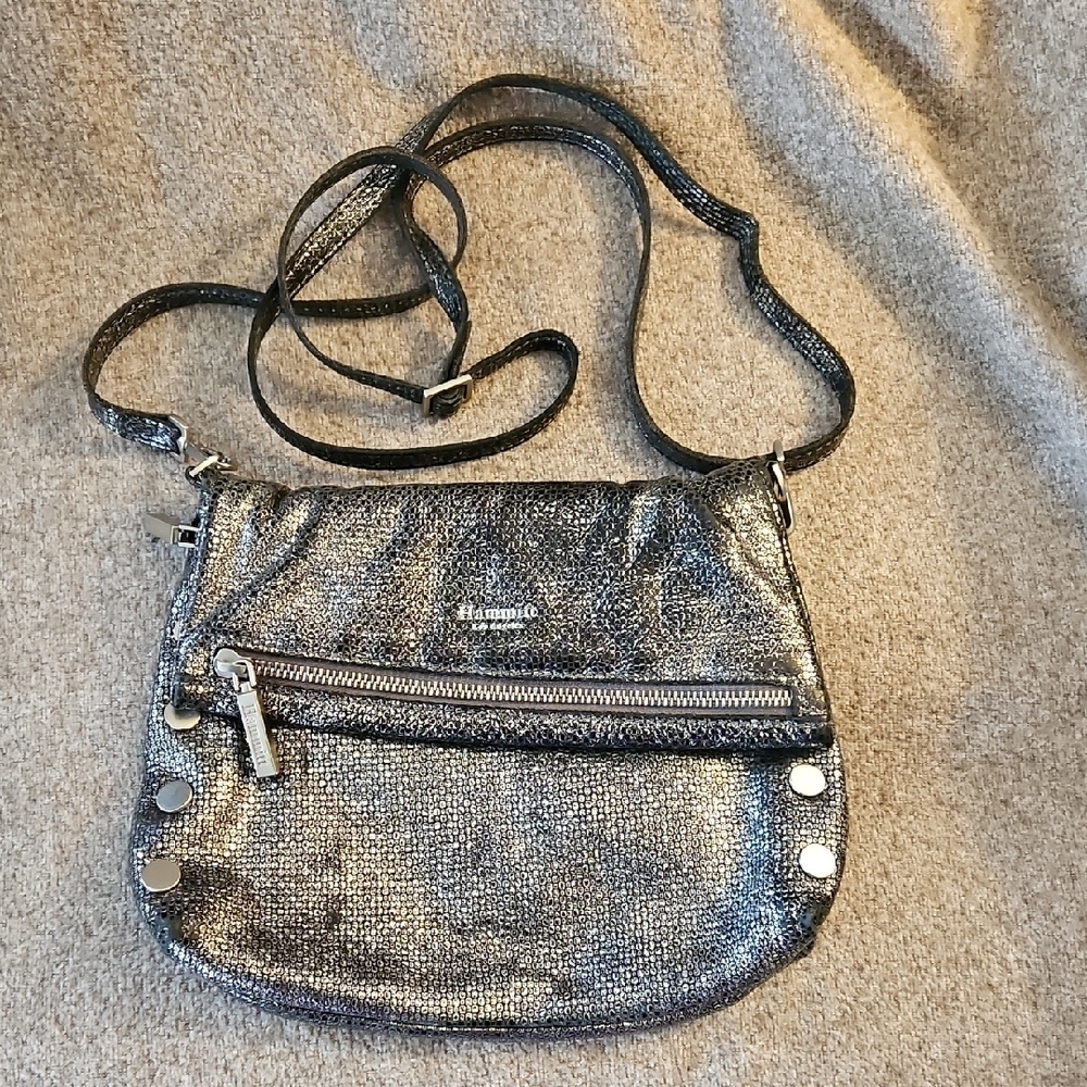 Hammitt Silver/Black Crossbody Bag w/ Adjustable Strap